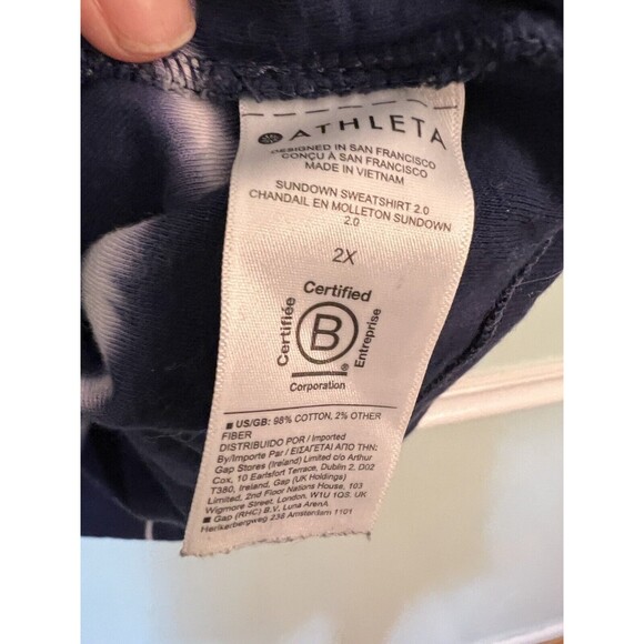 Athleta 2x Sundown Sweatshirt II Eclipse Blue 986970 Plus Tie Dye - Picture 7 of 8